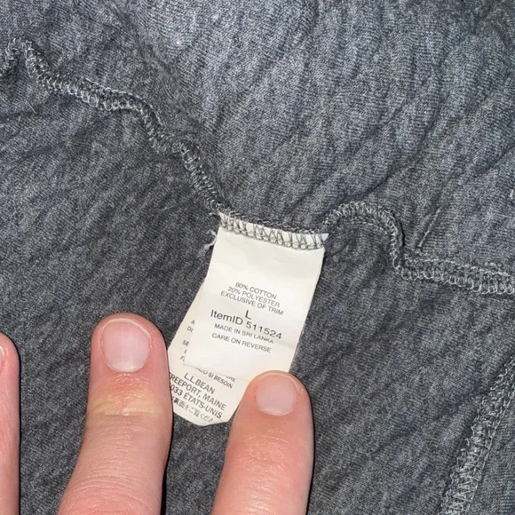L.L. Bean Men's Quilted Charcoal Jacket - Picture 4 of 4